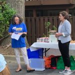 Deedee speaking at a JUFJ Campaign Fund event with Kate Stewart for County Council